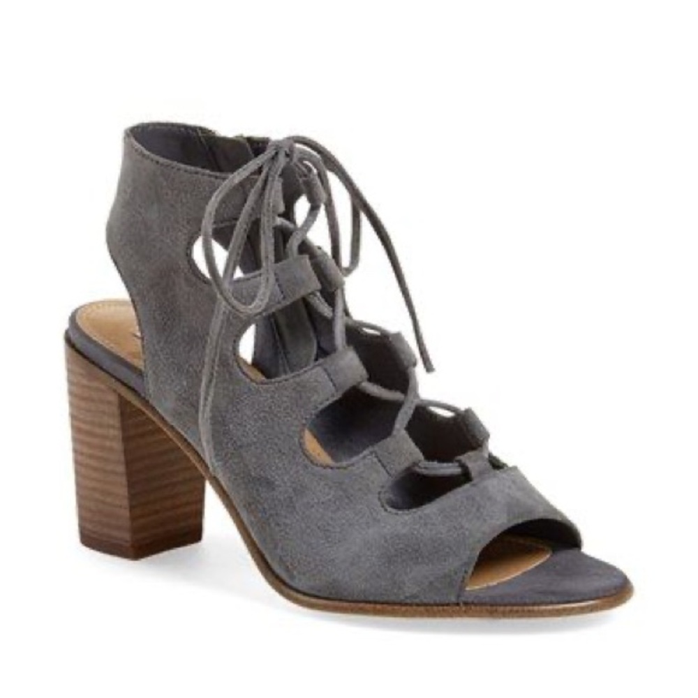 Steve Madden Nilunda grey suede lace up heels NIB